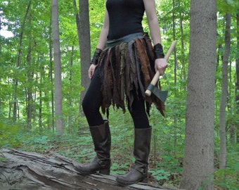 Linen Wrap Skirt, Tribal Fantasy Renaissance Style - Women's Adjustable Fit, Choose Your Size