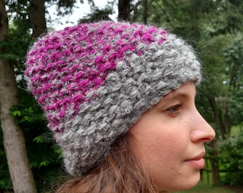 100% Wool and Mohair Hand Knitted Hat