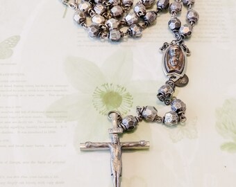 Vintage 5 Decade Rosary/vintage rosary/Japan rosary/rosary beads/prayer beads/five decade rosary/cross/cross necklace/crucifix/catholic