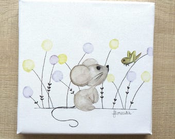 Small canvas "the little mouse and cricket"