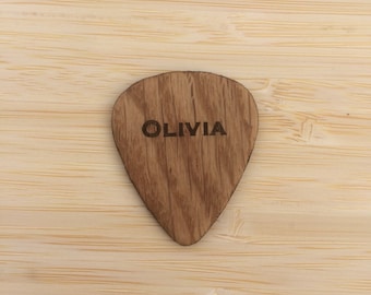 Personalised Oak Guitar Pick