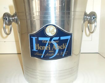 Vintage French Champagne Bucket, Ice Bucket by Henri Abelé Champagne Reims (6564s)