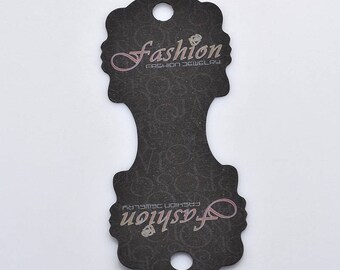 Set of 12 mm 110x45x0.3 black cardboard jewelry display