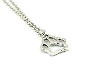 SALE Dog Paw Necklace, Puppy Paw Necklace, Dog Lovers Necklace