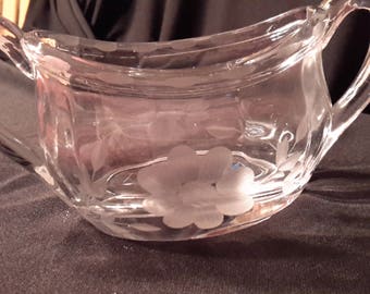 EPAG Heinsey etched glass sugar bowl
