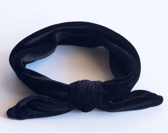 SALE! Midnight Velvet Top Knot Headband