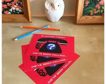 Action Postcard - Is Anyone There Stationery Old Fashioned Telephone - Write Your Reps - Resistance Postcards