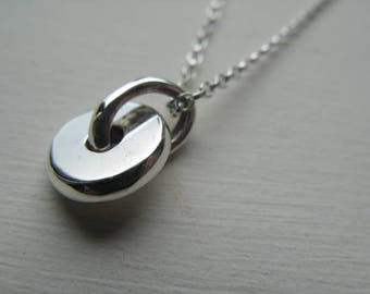 Small Silver Fidget Spinner Pendant