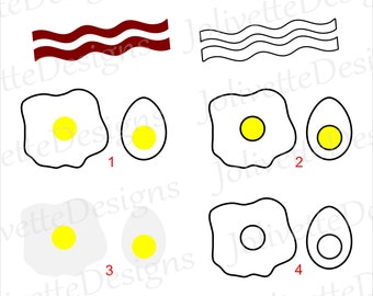 bacon and eggs fried boiled breakfast clip art clipart design