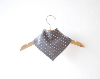 Scarf - grey white and pink dots