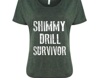 Cyber Monday Sale - Buy 2 Get 1 Free Shimmy Drill Survivor Flowy Dark Grey Shirt
