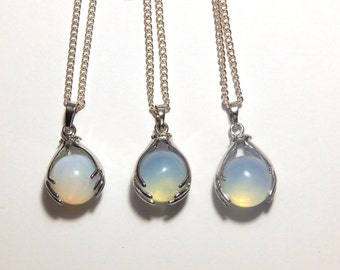 Opalite Crystal Ball Necklace, Opalite Crystal Necklace, Crystal Ball Necklace, Opalite Necklace, Crystal Ball, Opalite Pendant, Palm Reader