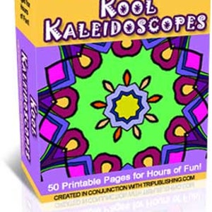Adult Coloring Book 50 Page - Printable Coloring Pages for Grownups– “Kool Kaleidoscopes” Mandala Designs - PDF Format Instant Download
