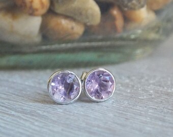Amethyst Earrings, Amethyst Jewelry, Amethyst Stud Earrings, February Birthstone, Purple Earrings, Bridesmaid Earrings, Stamspink