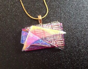 Fused dichroic glass pendant