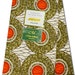 African Fabric ~ Orange/Olive Circle ~ Sold by 6 Yard Piece ~ Authentic London Import, Mitex Holland Wax Print Batik Ankara 279