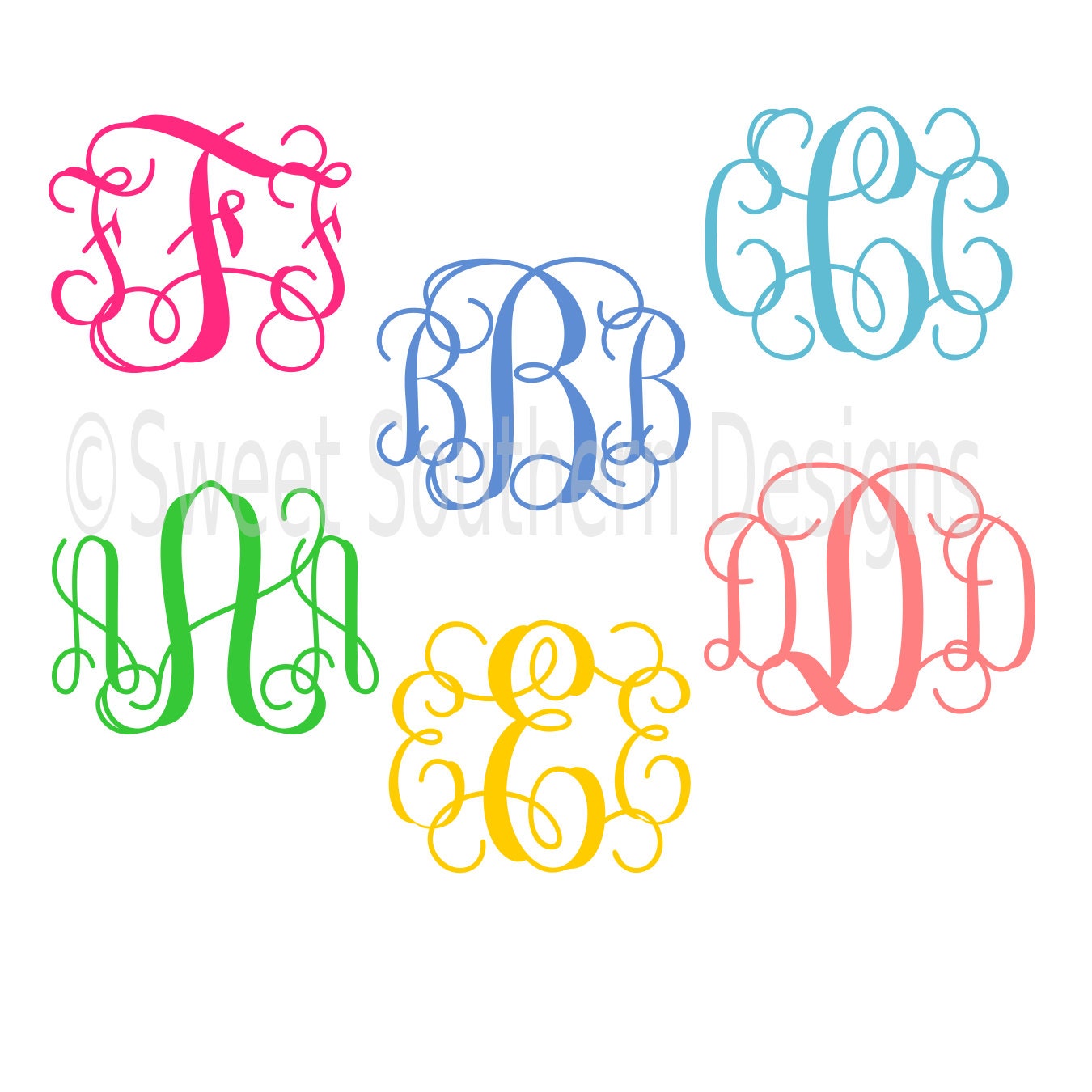 Silhouette Interlocking Vine Monogram Svg Layered Svg Cut File