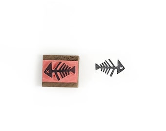 Fish skeleton, fish stamp, skeleton stamp, nature stamp, ocean stamp, bones, bones stamp, dead art, gift for kid, gift for crafter, bonefish