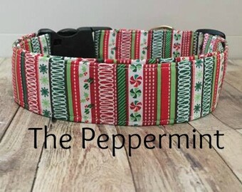 Christmas Holiday Dog Collar "The Peppermint"