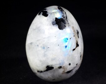 RAINBOW MOONSTONE EGG Natural Stone Hand Carved Gemstone Egg