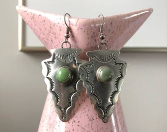 Vintage Navajo Arrowhead Earrings