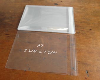 A7 Cello Bags, Self Seal Bags, Resealable Cello Bags 5 1/4" x 7 1/4" Set of 50