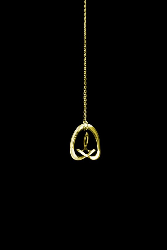 3d Music Necklace - "Kindle" - Original 14K Gold Pendant - Fifth Octave Harmony - Techniflow Soundstill Series