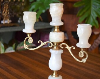 Lovely Marble and Brass Candelabra