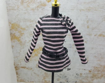 Barbie Mini Dress Pink and Black fashions Outfit 11 inch doll