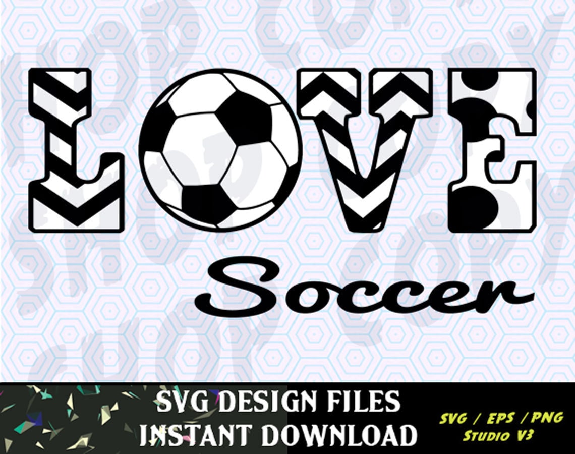 Download Love Soccer SVG Vinyl Cutting Decal for Mugs T Shirts Cars