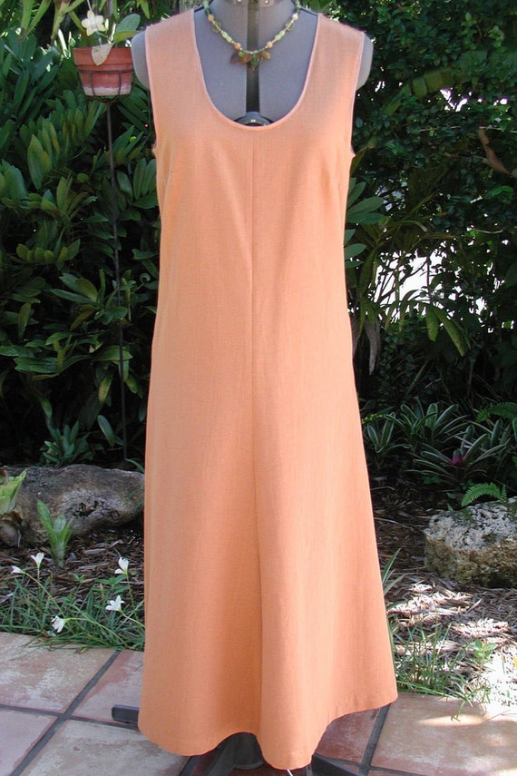 Peach Tank Dress Jumper Dress Sun Dress Copper