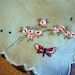 Vintage Lady's Hankies Butterfly, Pink Flowers White with blue Flowers Set of Two