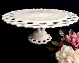 Westmoreland Cake Stand, Doric, Milk Glass Cake Stand