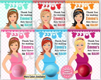 Baby Shower Favors for EOS lip balm Printable Favor Template