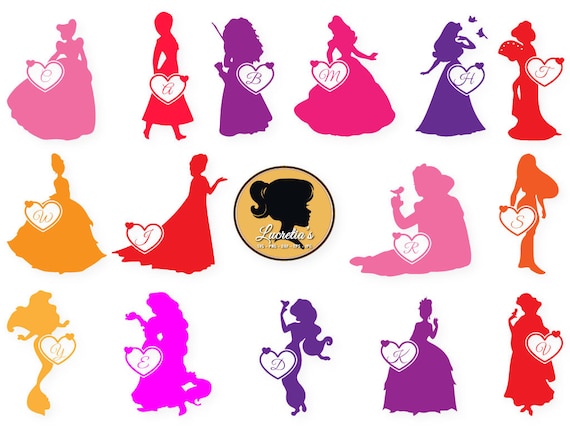 Download Disney Princess Monogram Frame SVG Cut Files for Vinyl ...
