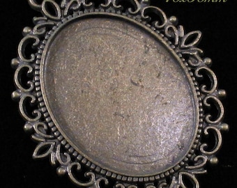 40x30mm Antique Bronze Setting - Old World Lace - 1 pc : sku 07.04.13.6 - V15