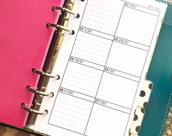 Personal Size Week on One Page - Grid Style