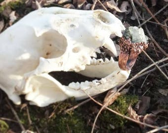 Handmade copper / raw gem / witch ring / post apocalyptic / crust punk / witchy / witchcraft / punk gift / occult / goth / ring / jewelry