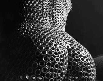 Abstract Metal wall art sculpture home decor female nude torso iron steel