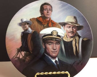 John Wayne "Tribute Edition" Republic Pictures Collectors Plate Rare! 7032/9500