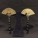 Black Crystal 4" Drop Clip Earrings - CA 1950's - Item VC146