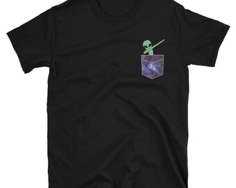 Funny Space Alien Dabbing in Your Pocket T shirt