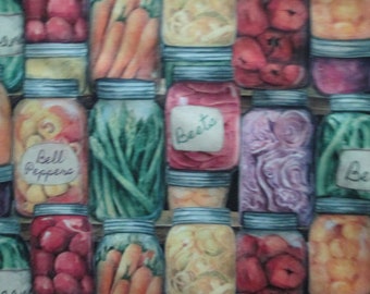 Realistic Canned Goods Food Beans Carrots More Cotton Fabric Fat Quarter or Custom Listing