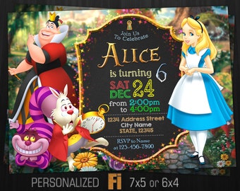 alice in wonderland invitation template free