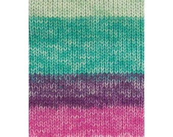 Sockyarn 6ply superwash all beautiful shades of emerald turquoise lagoon water and berries purple pinks 75 % wool 150 g 375 meter shade 07