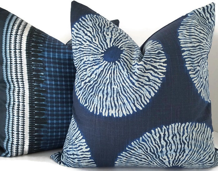 Shibori Pillow Indigo Shibori Pillow Tie Dye Pillow