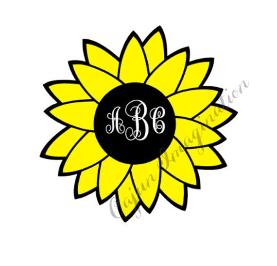 Download Sunflower Monogram Frame SVG