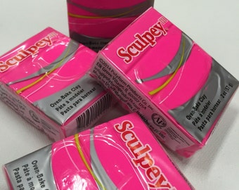 Sculpey III Candy Pink Oven-Bake Clay - 2oz Polymer Oven-Bake Clay, New, Original Packaging, Polymer Clay supplies, Sculpey, Fimo