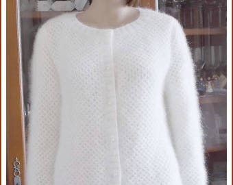 TO order: White Angora Cardigan
