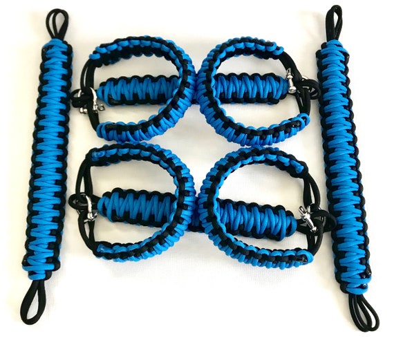 King Cobra Jeep Paracord Front Roll Bar and Back Seat Headrest or Sound Bar Grab Handle Set